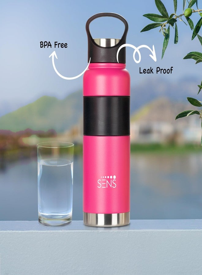 SENS HydraTitan Stainless Steel Bottle with Advanced Insulation Technology, Hot or Cold up to 24 Hours | Leak Proof |BPA Free |Gym Bottle | Adults |750ml | Pink - Image 4